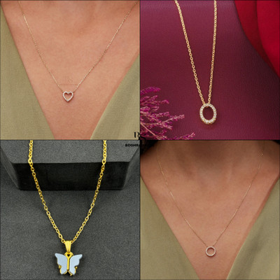 BOGHRA SALES combo pendant for girls Gold-plated Pearl, Diamond, Crystal Brass, Alloy Pendant