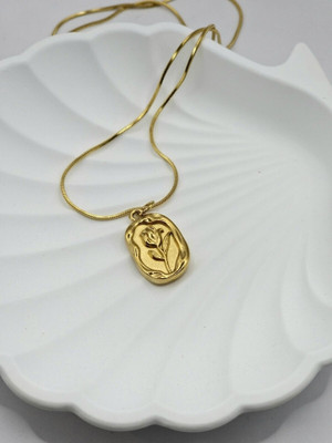 Gleve Crystal Gold-plated Plated Stainless Steel Necklace
