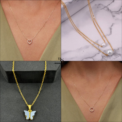 BOGHRA SALES combo pendant for girls Gold-plated Pearl, Diamond, Crystal Brass, Alloy Pendant