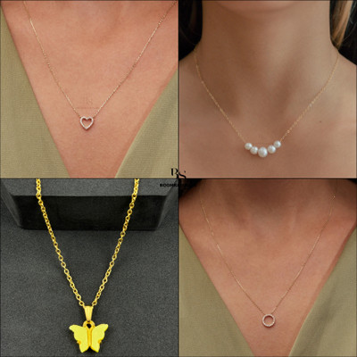 BOGHRA SALES combo pendant for girls Gold-plated Pearl, Diamond, Crystal Brass, Alloy Pendant
