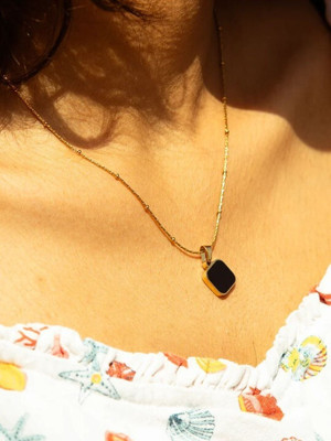 Gleve Crystal Gold-plated Plated Stainless Steel Necklace