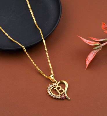 VESTURE KNOT Alphabet Collection Pendant Cubic Zirconia Gold-plated Plated Alloy Chain