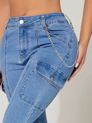 Its 4 You Stylish Side Pant Chain Single Layer Sterling Silver Plated Metal Chain