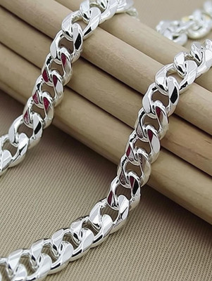 KP FASHION Designer chain for men women Sterling Silver Plated Stainless Steel Chain