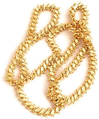 Dignify Jewels Copper Gold Plated 24 Inch Long chain For Women and Girls Diamond Gold-plated Plated Copper Chain
