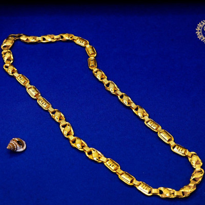RAJAVEER IMITATION Gold Plated Lotus with Sparkli Chain For Men Gold-plated Plated Alloy Chain