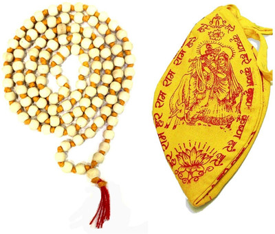Somapa tulsi Japa Mala 108 Beads Pure Tulsi Jap Mala for Mantra Jaap with Jaap Bag Wood Chain