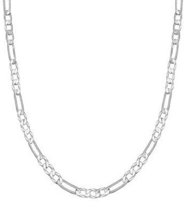 zebisco Sachin Inspired Silver Platted chain for Men Silver Plated Stainless Steel Chain