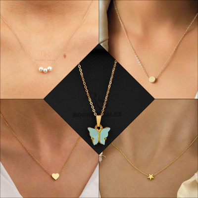 BOGHRA SALES combo pendant for girls Gold-plated, Rhodium Pearl, Crystal Brass, Alloy Pendant