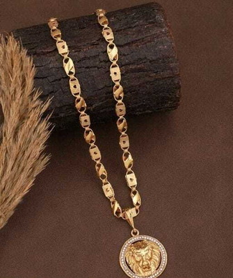LASAVAMON 1 gram Pendant set With chain for man and boy New design new year Gold-plated Plated Copper Chain Set