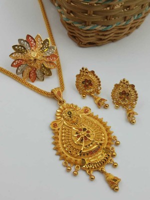 Palli Creation Brass Gold-plated Gold Jewellery Set(Pack of 1)