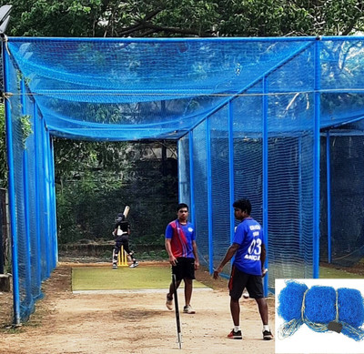 mssports Nylon 70x10 Feet Ground Boundary And Practice Cricket Net BLUE WITH INTER LOCK Cricket Net(Blue)
