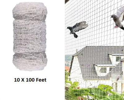 Ziccs Anti Bird Net for Balcony | Kabutar Jali Pigeon Net for Balcony, 10X50 feet Camping Net(White)