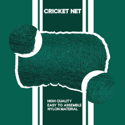 Clickon Cricket Net 10x20 Feet Nylon Cricket Boundary And Practice Net (Green) Cricket Net(Green)