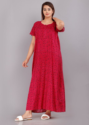 AakarShana Women Nighty(Pink)