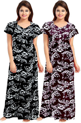 AAKARSHANA CREATION Women Nighty(Multicolor)