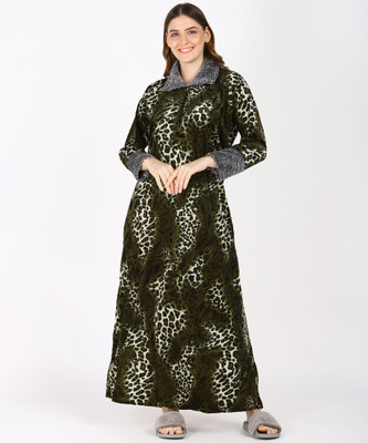 KN fashion Women Nighty(Green)