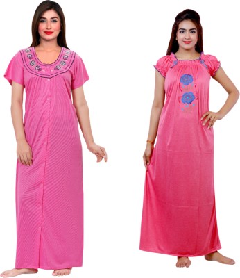 NACNO Women Nighty(Pink)