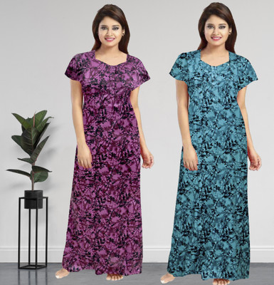 AakarShana Women Nighty(Multicolor)
