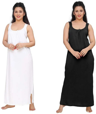 PHFS Women Nighty(White, Black)