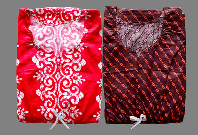 Hans Crafted Women Nighty(Pink, Maroon)