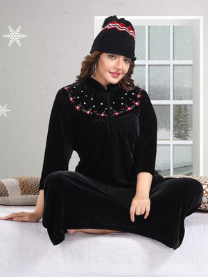 Rangmor Women Nighty(Black)