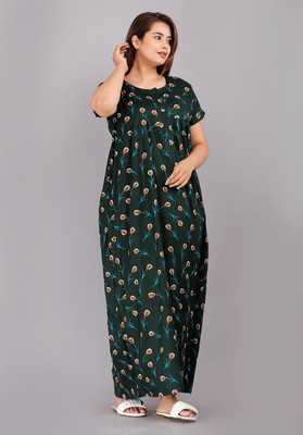 Ruishee Women Nighty(Green)