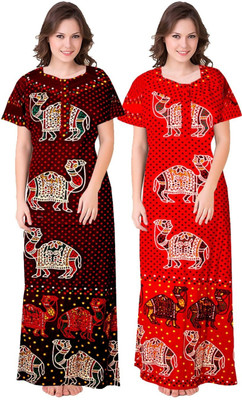 Retail Shopee Women Nighty(Maroon, Red)