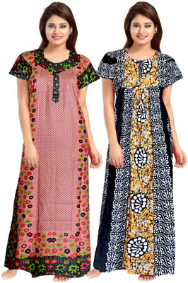 Aryansh Enterprises Women Nighty(Multicolor)