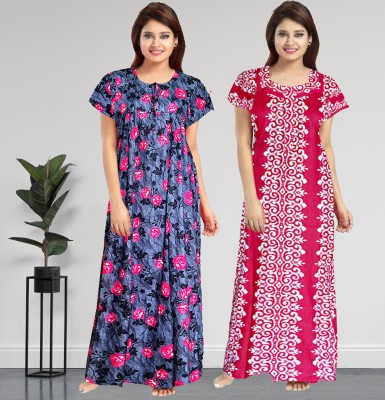 AakarShana Women Nighty Set(Multicolor)