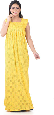 Piyali's Creation Women's Women Nighty(Yellow)