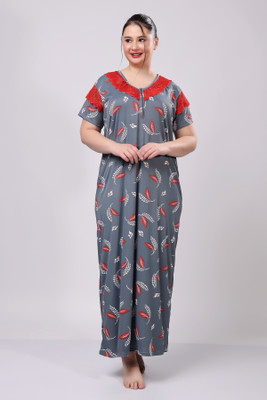 THUMKA Women Nighty(Grey)