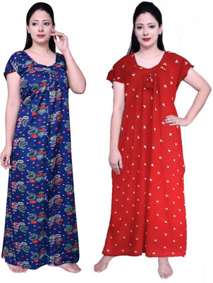Fabricalign Women Nightdress(Multicolor)