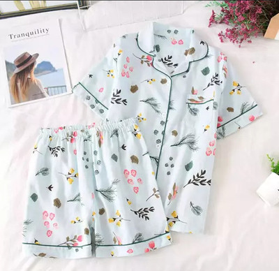 Choiceit Women Floral Print Blue Top & Shorts Set