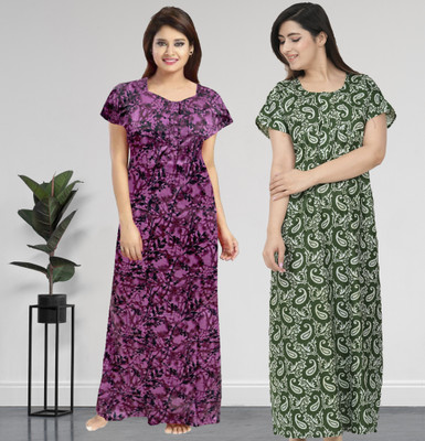 AakarShana Women Nighty Set(Multicolor)