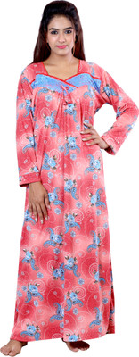 AGGARWAL Women Nighty(Red)
