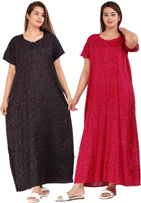 Ruishee Women Nighty Set(Pink)