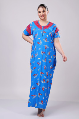 THUMKA Women Nighty(Blue)