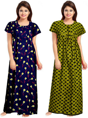 Vatatmaj Creations Women Nightdress(Multicolor)