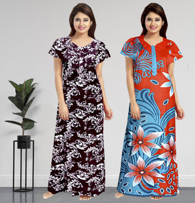 AakarShana Women Nighty Set(Multicolor)