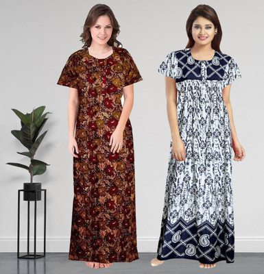 AakarShana Women Nighty Set(Multicolor)