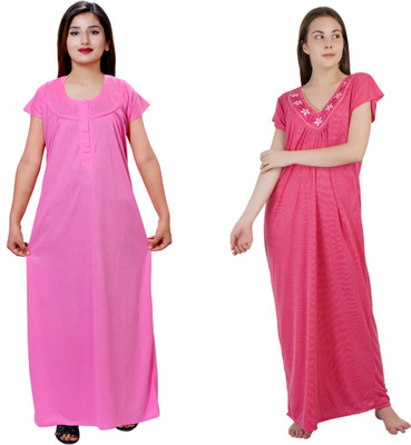 NACNO Women Nighty(Pink)