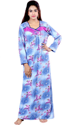 AGGARWAL Women Nighty(Blue)