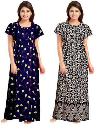 Vatatmaj Creations Women Nighty(Multicolor)
