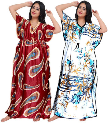 Hans Crafted Women Nighty Set(Multicolor)