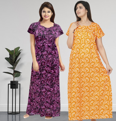 AakarShana Women Nighty Set(Multicolor)