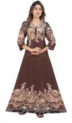 HR creation Women Nighty(Brown)