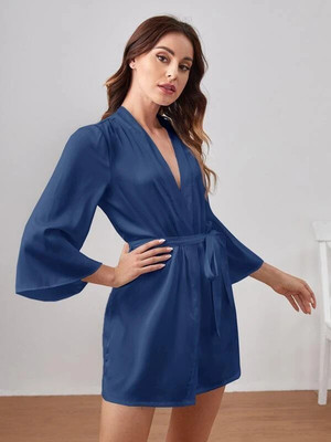 Piquant Women Robe(Blue)
