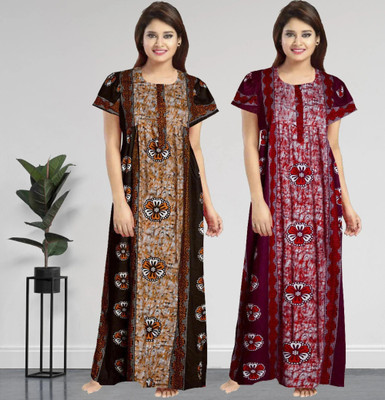 AakarShana Women Nighty Set(Multicolor)