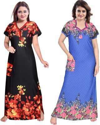 PURSA Women Nighty(Multicolor)